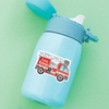 Fire Engine Die Cut Name Label on Reusable Water Bottle