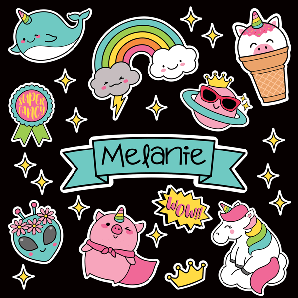 Unicorn Friends Water Bottle Labels