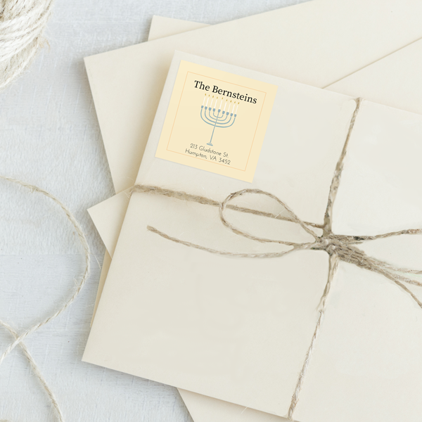 Hanukiah Return Address Labels
