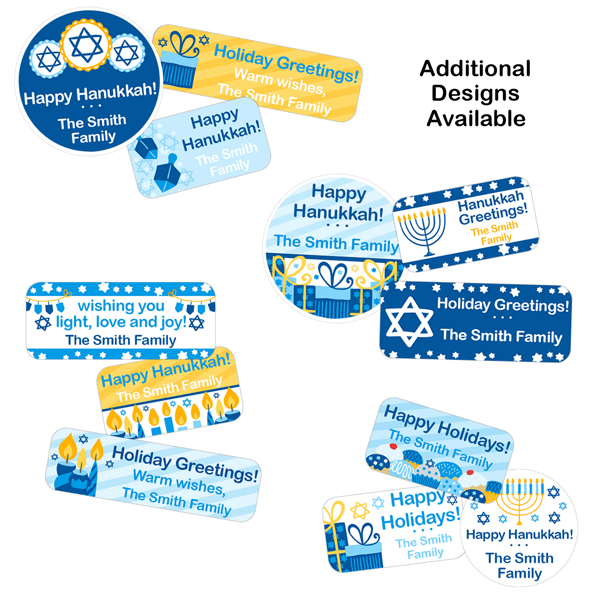 Small Hanukkah Combo Gift Labels Design Number Two