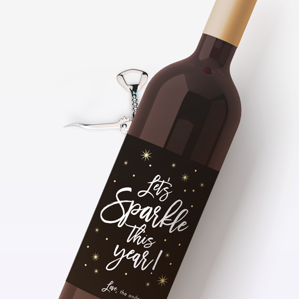 Let's Sparkle Wine Labels
