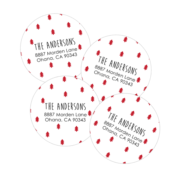 Holiday Trees Return Address Labels