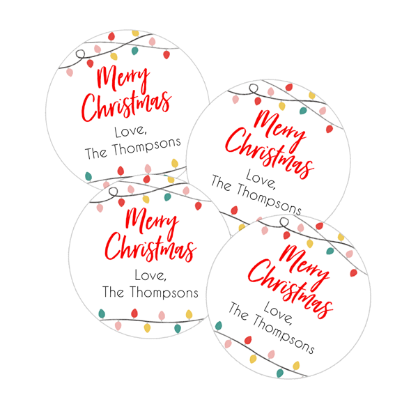 Retro Christmas Lights Gift Labels
