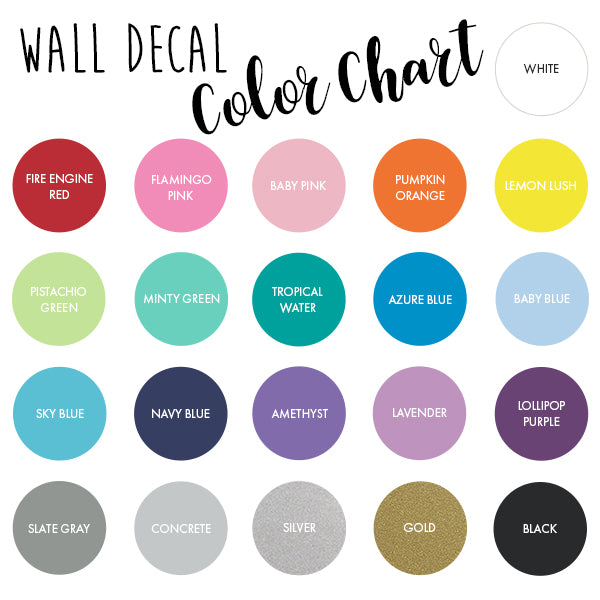 Football Helmet Name Decal Color Chart