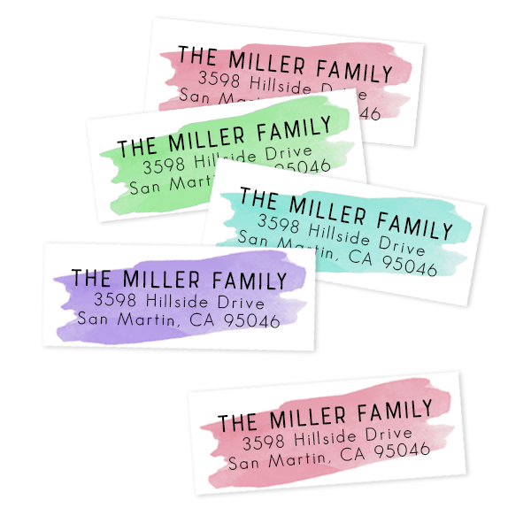 Watercolor Return Address Labels