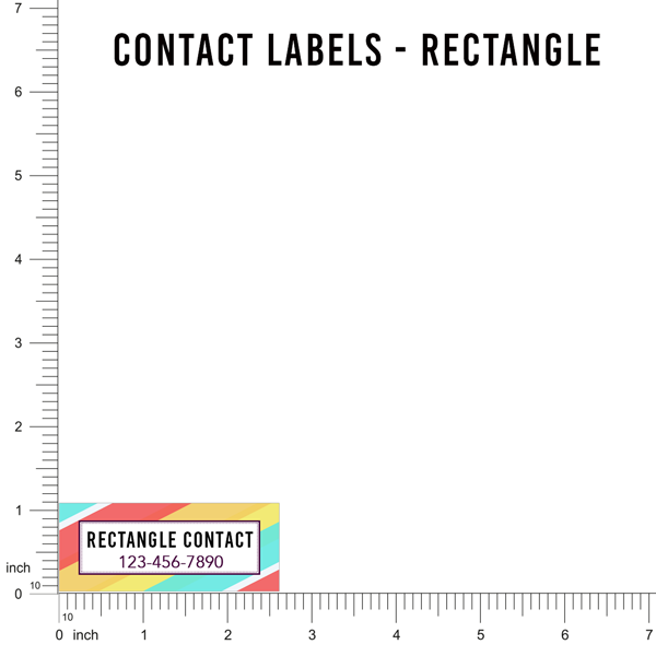 Color Wave Rectangle Contact Labels