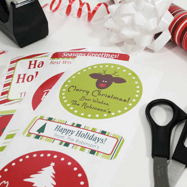 Large Christmas Combo Gift Labels Design Number One with Gifts Wrapping Supplies