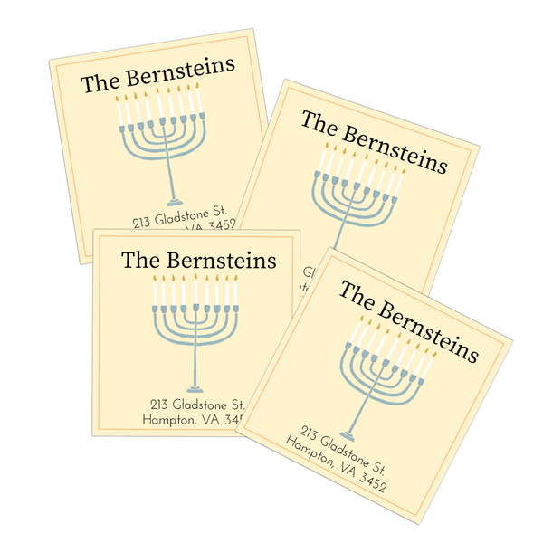 Hanukiah Return Address Labels
