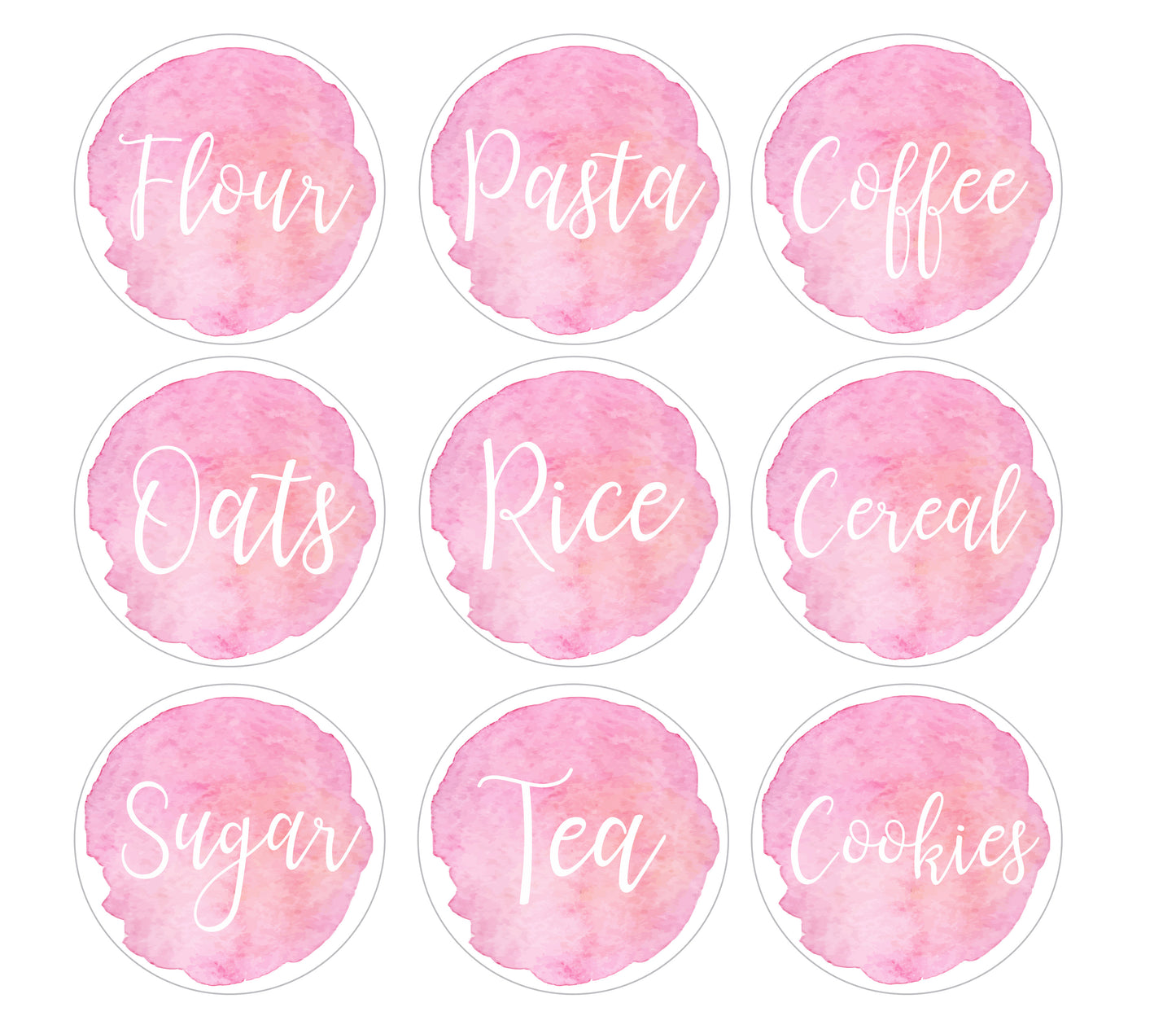 Watercolor Pantry Labels