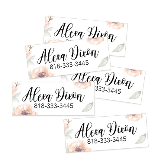 Floral Rectangle Contact Labels