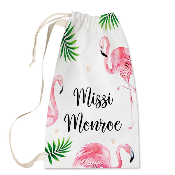 Watercolor Flamingo Laundry Bag
