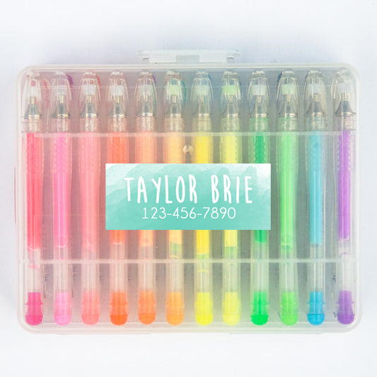 Watercolor Rectangle Contact Labels