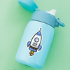 Rocket Die Cut Name Label on Reusable Water Bottle