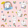 Unicorn Kitty Water Bottle Labels