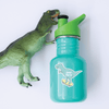 Skater T-Rex Die Cut Name Label on Reusable Water Bottle