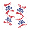 Four Baseball Die Cut Name Labels