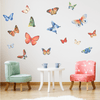 Colorful Fabric Watercolor Butterfly Wall Decals
