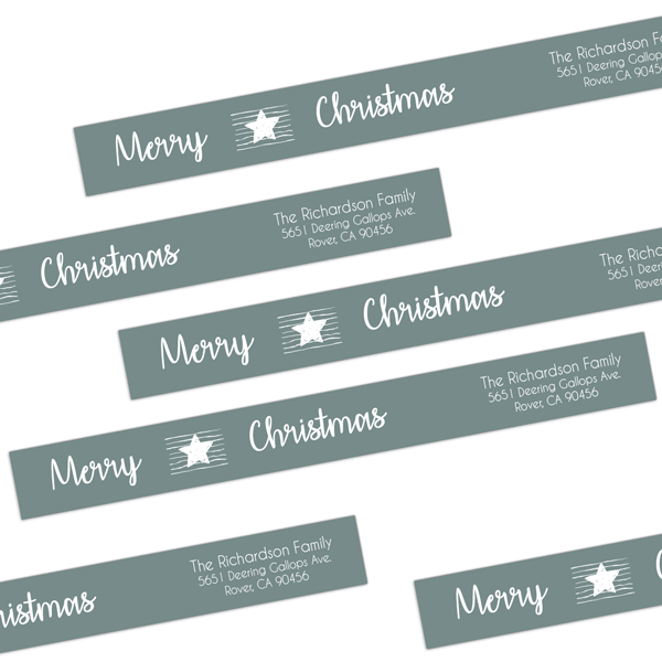 Christmas Star Wrap Around Address Labels