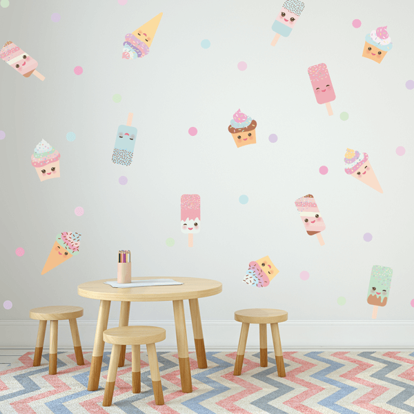 Happy, Fabric Ice Cream Wall Decals