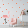 Medium Flamingo W/ Hearts Fabric Wall Decal