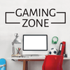 Black Vinyl Gaming Zone Quote Wall Decal
