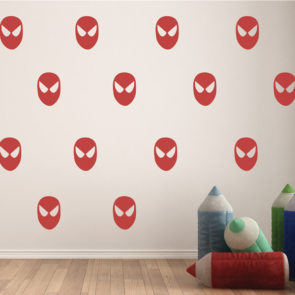 Red Vinyl Super Hero Mask Wall Decals