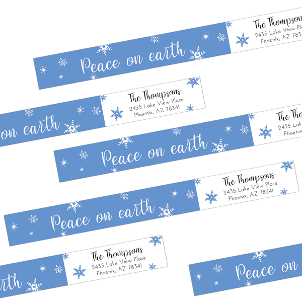 Peace on Earth Wrap Around Address Labels