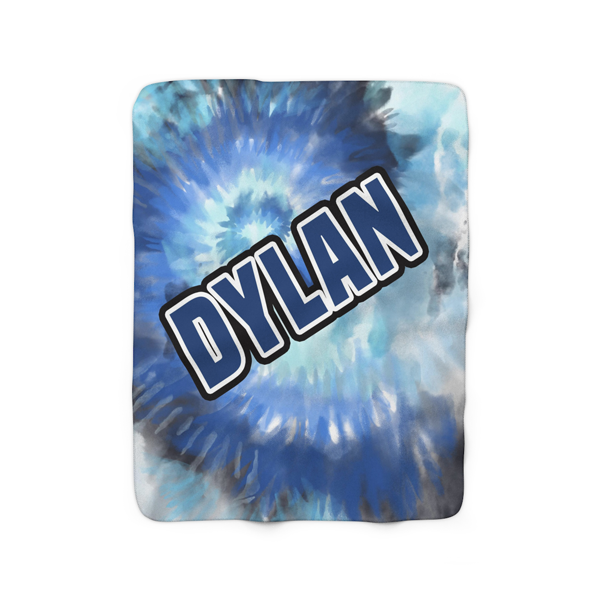 Blue Tie-Dye Fleece Blanket