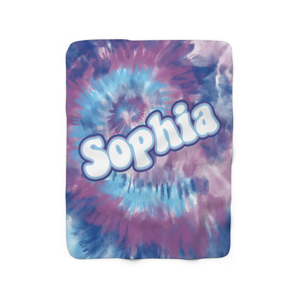 Purple Wave Tie-Dye Fleece Blanket