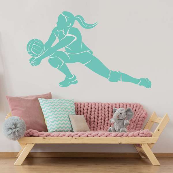 Minty Green Vinyl Volleyball Dig Wall Decal