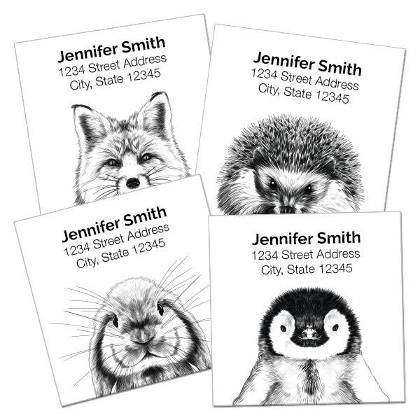 Black and White Animal Return Address Labels – LabelDaddy