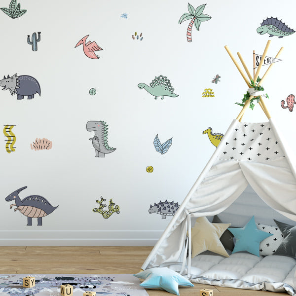 Dinosaur Pattern Wall Decals
