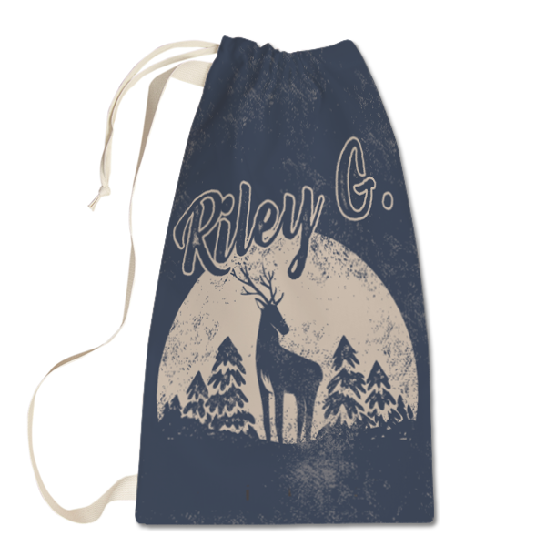 Moonlight Deer Laundry Bag in Cream Front View