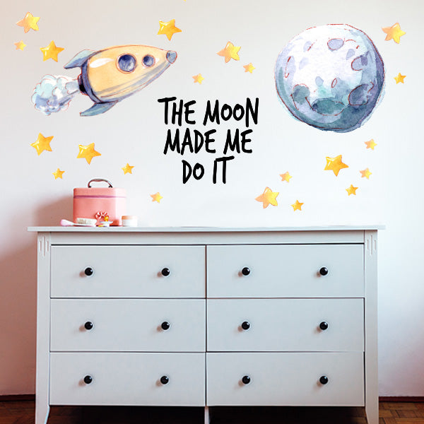 The Moon Made Me Do It Decal Set