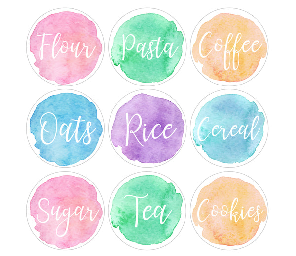 Watercolor Pantry Labels