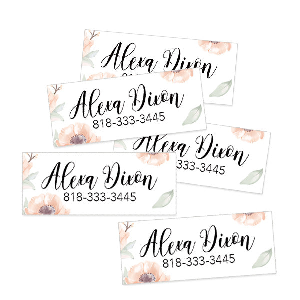 Floral Rectangle Contact Labels