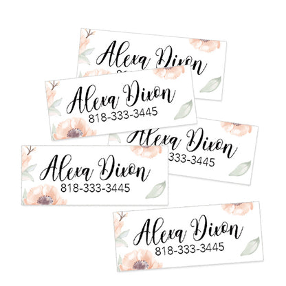 Floral Rectangle Contact Labels