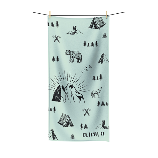 Light Blue Retro Camper Towel