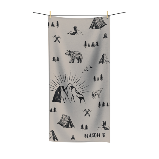 Muted Blush Brown Retro Camper Towel