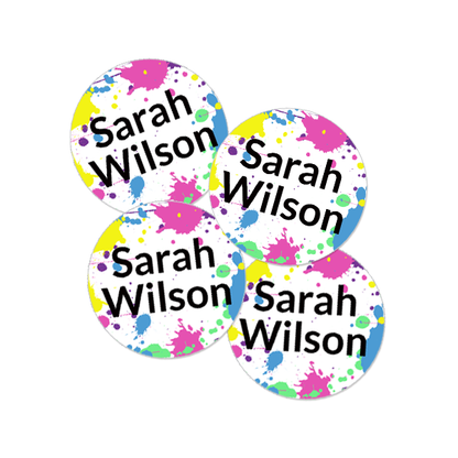 Mini Shoe Labels With Tween Splatter3 Design